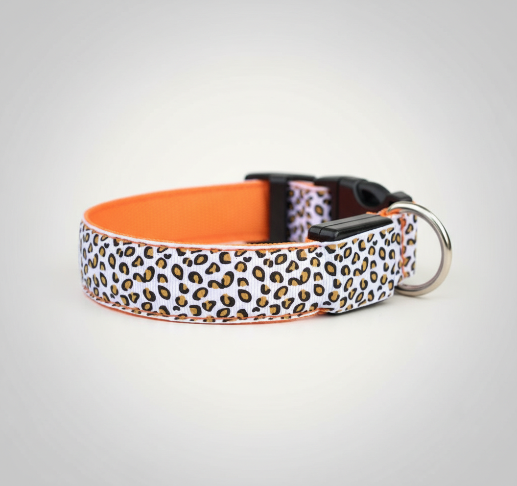 LED Dog Collar - Rechargeable Light Up Safety Collar for Night Walks